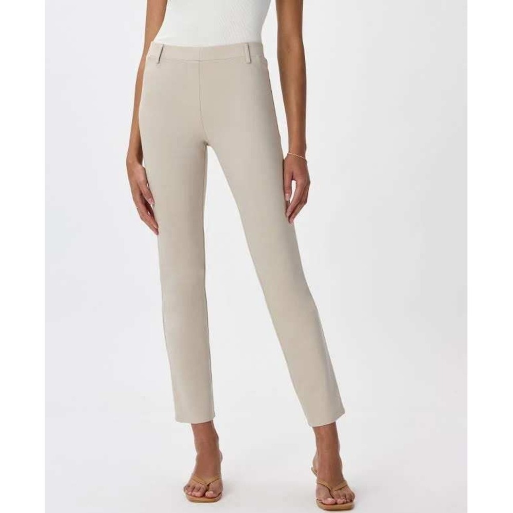 Quince Ultra Stretch Ponte Pants Womens S Ecru Straight Leg Work Trousers